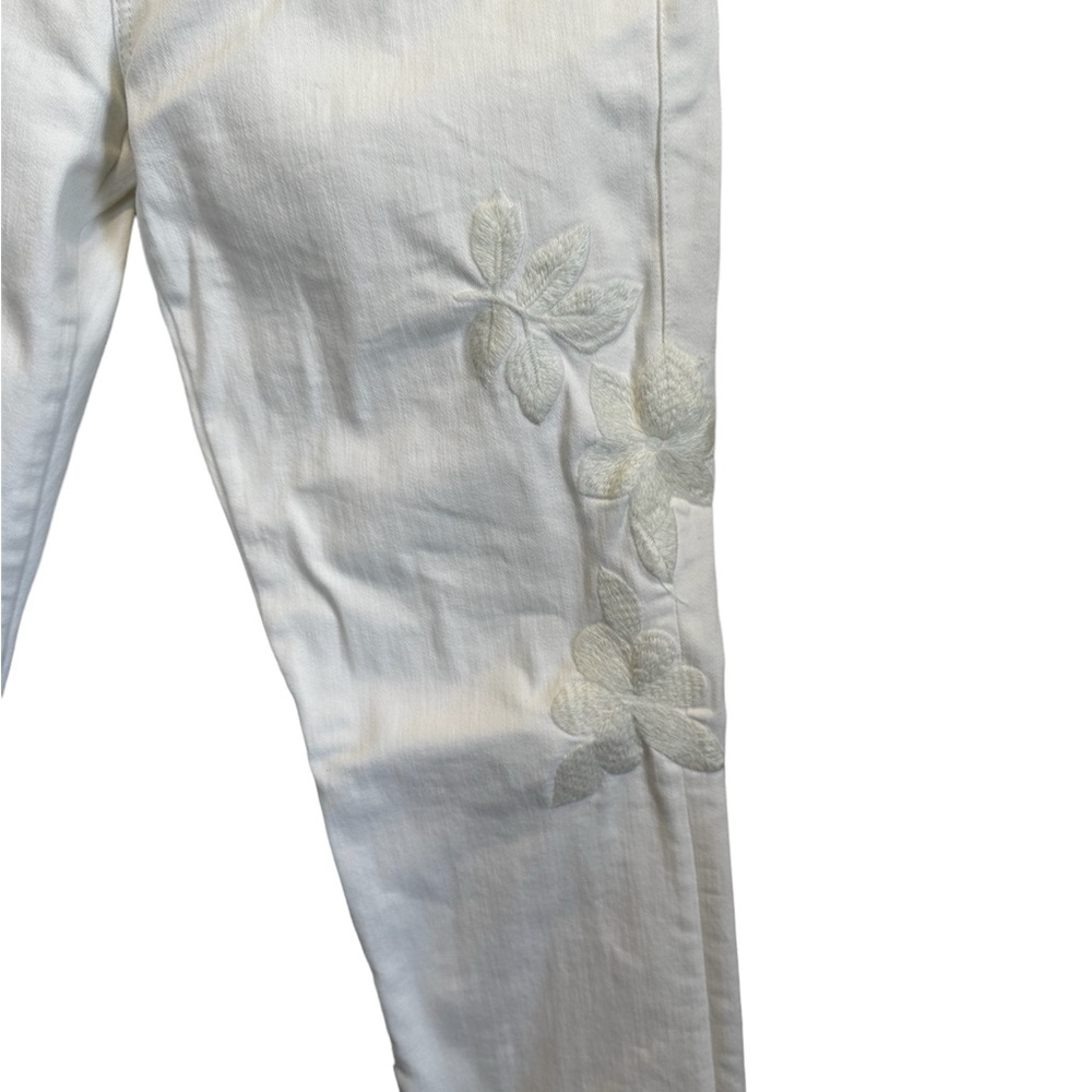 White CAbi embroidered jeans